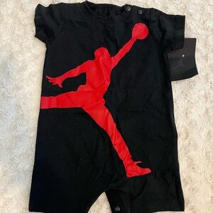 Jordan Black & Red Baby One Piece